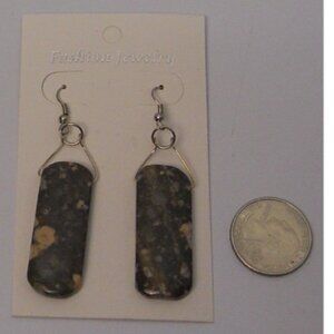 Women Long Stone Earrings Drop Dangle Silver Tones Hook Fasteners FASHION JEWELR